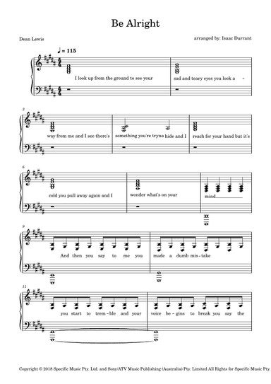 Be Alright (arr. Isaac Durrant)