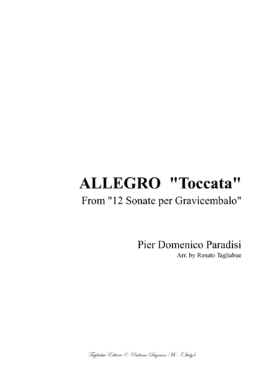 ALLEGRO "Toccata" - From 12 Sonate per Gravicembalo - P.D. Paradisi - Arr. for Trumpet in Bb and Tro (arr. Renato Tagliabue)