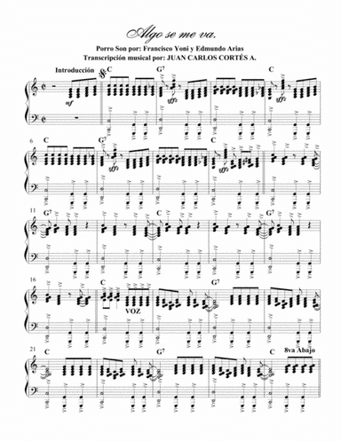 Algo se me va. Porro Son por Francisco Yoni y Edmundo Arias (arr. Juan Carlos Cortés A.)