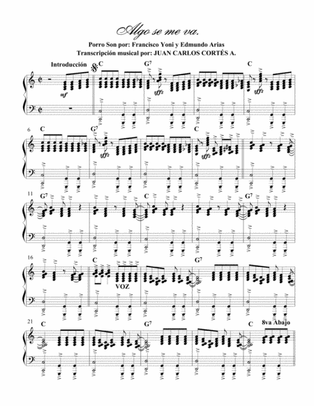 Algo se me va. Porro Son por Francisco Yoni y Edmundo Arias (arr. Juan Carlos Cortés A.)