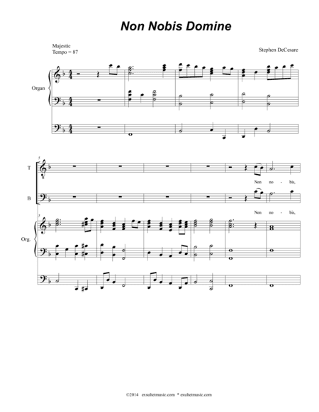 Non Nobis Domine (Solo and SATB)