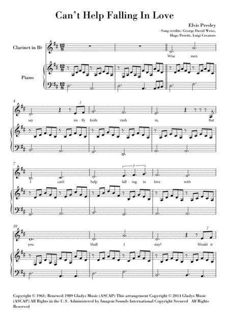 Can't Help Falling In Love (arr. Ahiva Editions)