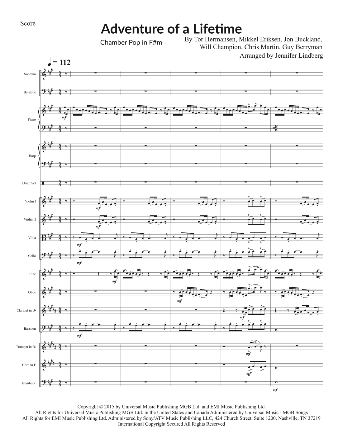 Adventure Of A Lifetime (arr. Jennifer Lindberg)