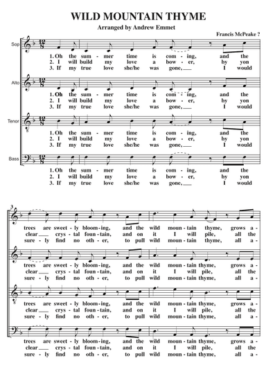 Wild Mountain Thyme A Cappella SATB V2 (arr. Andrew Emmet)