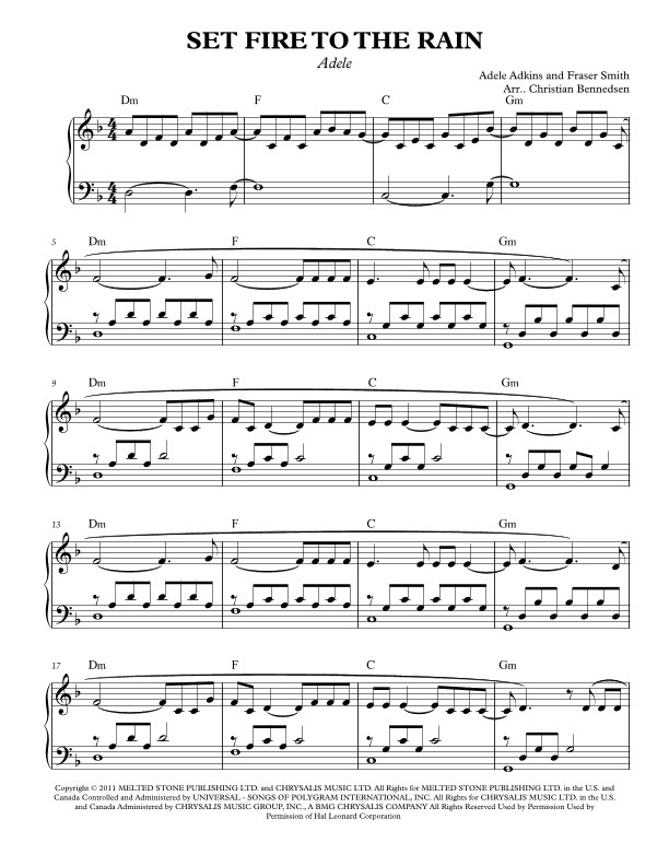 Set Fire To The Rain (arr. Christian Bennedsen)