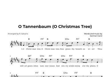 O Tannenbaum (O Christmas Tree) - Key of B Major (arr. R. Salvario)