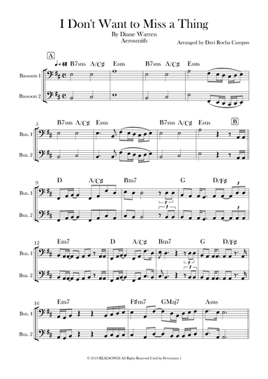 I Don't Want To Miss A Thing (arr. Davi Rocha Campos)