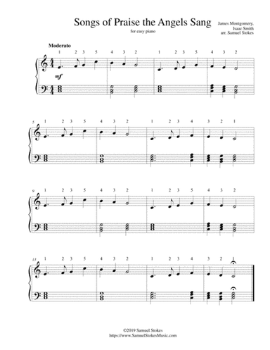 Songs of Praise the Angels Sang - for easy piano (arr. Samuel Stokes)