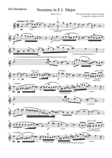 Nocturne Op 9 No 2 in Eb Major (arr. Zachary Corbett)