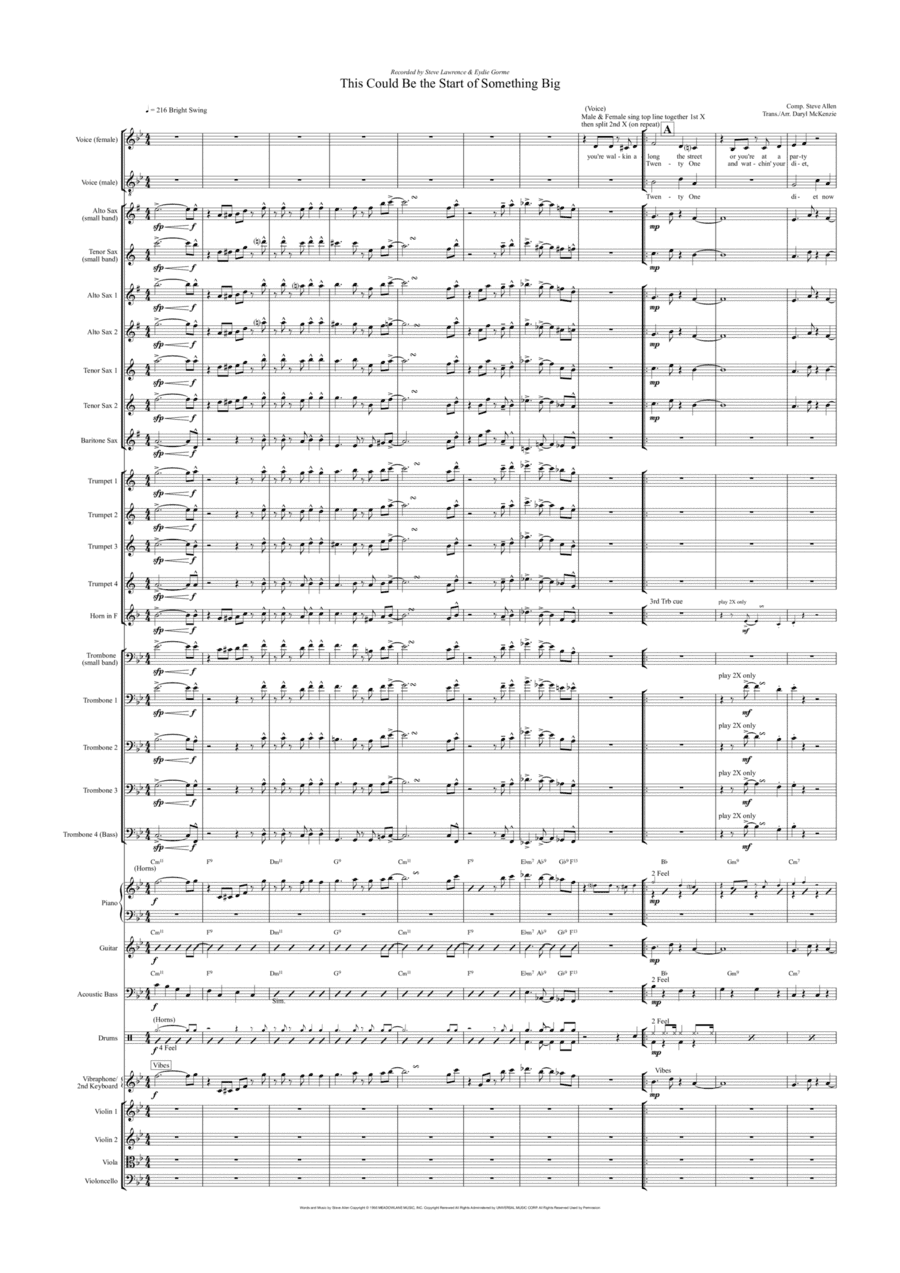 This Could Be The Start Of Something Big (arr. Daryl McKenzie)