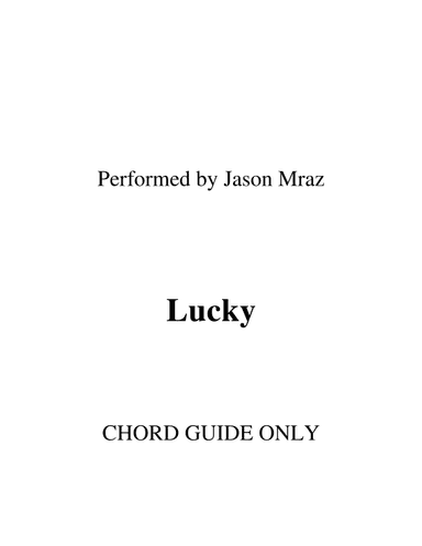 Lucky (arr. RWM)