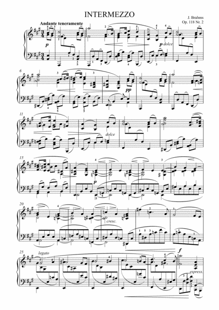 Brahms - Intermezzo Op. 118 No. 2 in A major (arr. Piano Master)