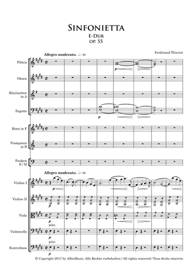 Sinfonietta, op.55 - Score Only