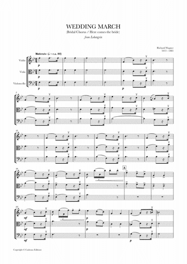 Wedding March (Bridal Chorus - Here comes the Bride) for String Trio (Violin, Viola and Cello) (arr. Cadenza Editions)