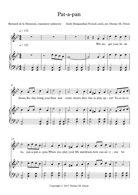 Pat-a-pan (unison) (arr. arr. Denise M. Owen)