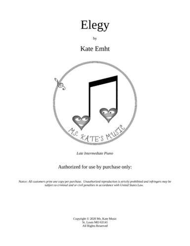 Elegy (Late Intermediate Piano)