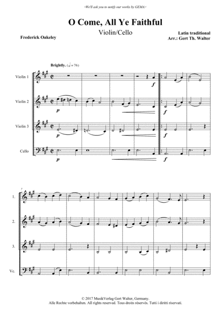 O Come, All Ye Faithful (arr. Gert Walter)