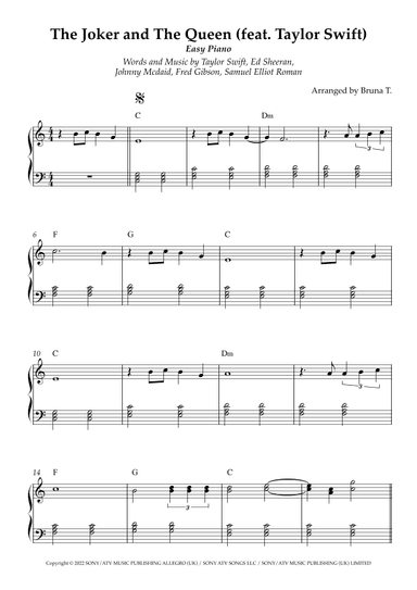 The Joker And The Queen (feat. Taylor Swift) (arr. Bruna T.)
