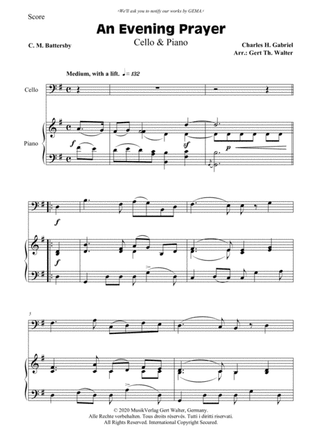 An Evening Prayer (arr. Gert Th. Walter)
