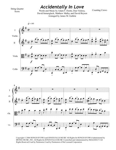 Accidentally In Love (arr. James M. Guthrie, ASCAP)