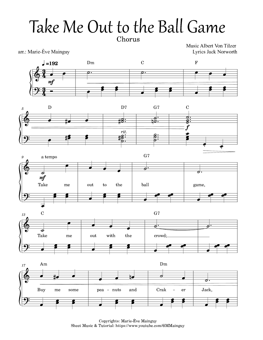 Take Me Out to the Ball Game (arr. Marie-Ève Mainguy)