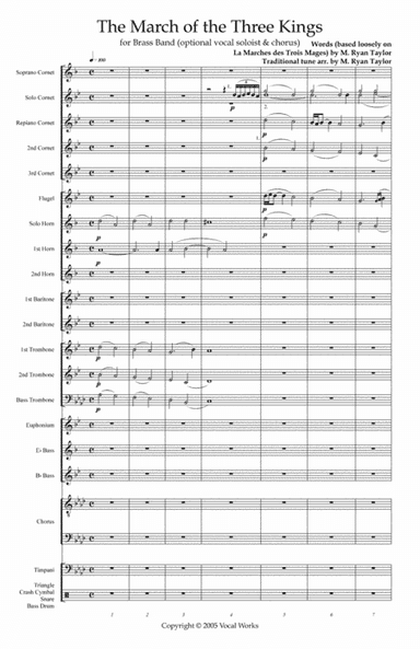 The March of the Three Kings for Brass Band (opt. Choir & Soloist part) (arr. M. Ryan Taylor)