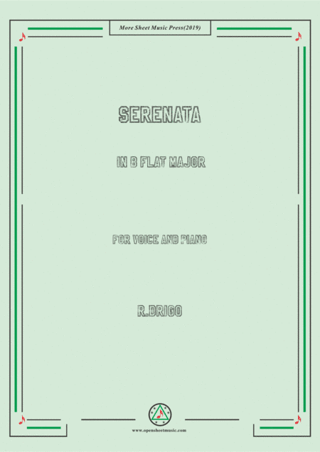 Drigo-Serenata in B flat Major,for Voice and Piano (arr. MSM)