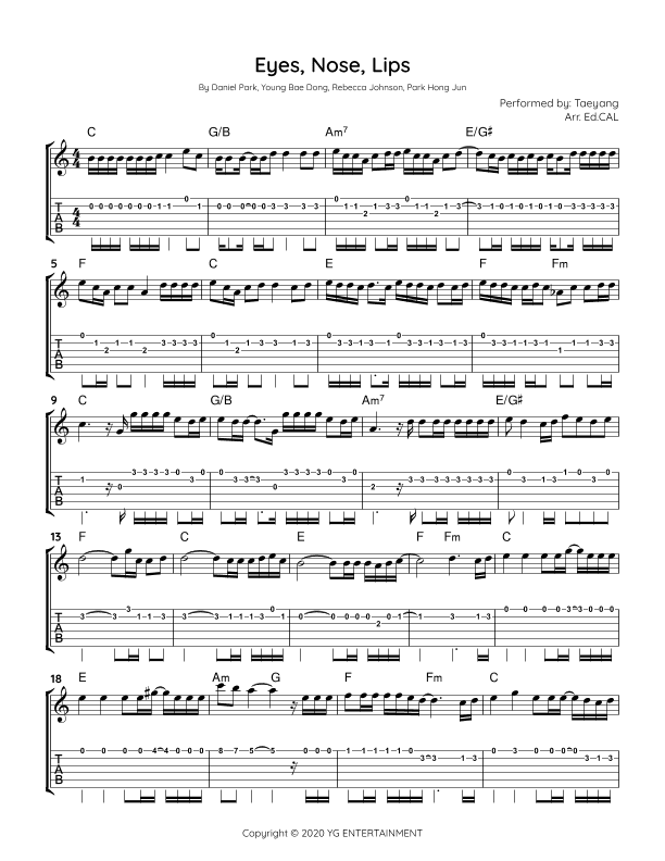 Eyes Nose Lips (arr. Arr. Ed.CAL)