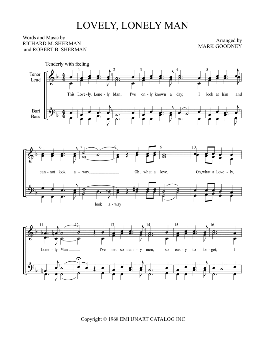 Lovely Lonely Man (arr. Mark Goodney)