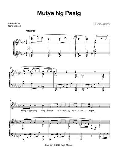 Mutya Ng Pasig (Maiden of Pasig) (arr. Carlo Moldez)