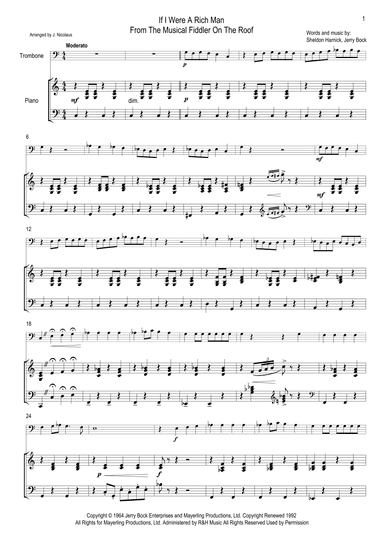 If I Were A Rich Man (arr. John Nicolaus)