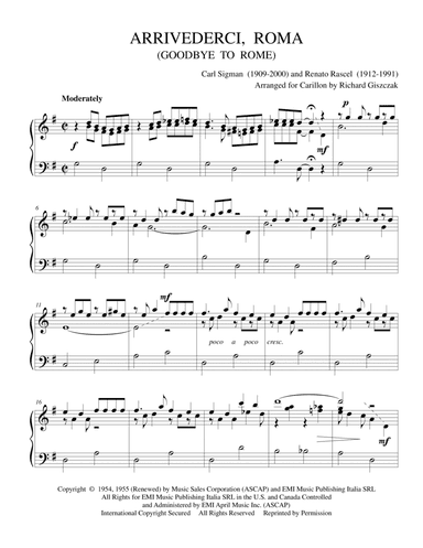 Arrivederci Roma (goodbye To Rome) (arr. Richard Giszczak)
