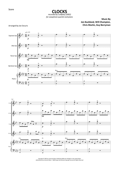 Clocks (arr. Joe Securis)