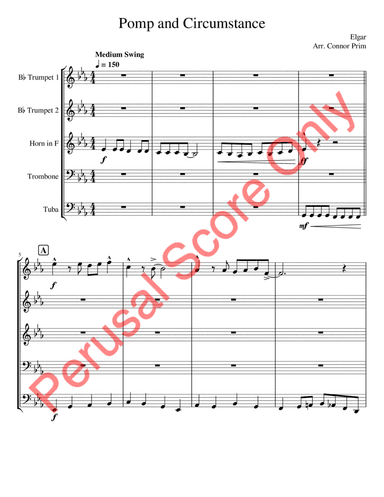 Pomp and Circumstance, for Brass Quintet (arr. Connor Prim)