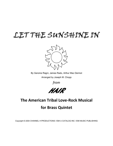 Let The Sunshine (arr. Joseph M. Chopp)