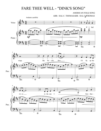 Fare Thee Well - Dink's Song (arr. HAL C THOMAS)