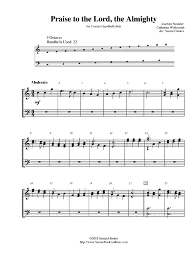 Praise to the Lord, the Almighty - for 3-octave handbell choir (arr. Samuel Stokes)