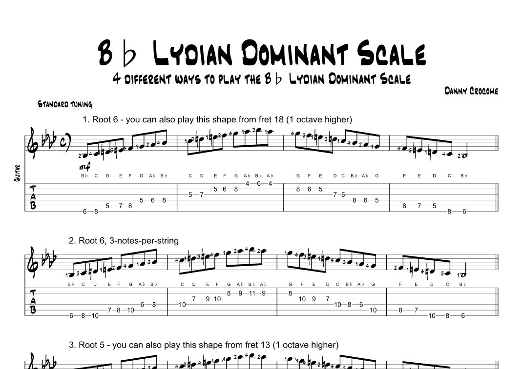 Bb Lydian Dominant Scale (4 Ways to Play)