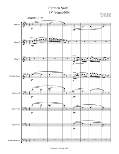 Carmen Suite 4. Seguedille (arr. Erik Cole)