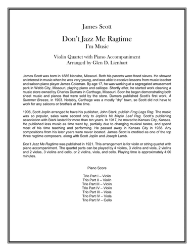 Don't Jazz Me Ragtime (arr. Glen D. Lienhart)