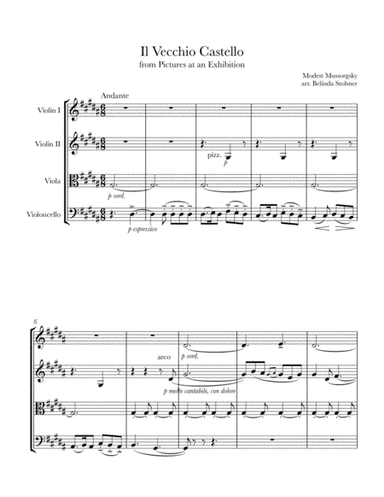 Il Vecchio Castello (The Old Castle) from Pictures at an Exhibition - String Quartet (arr. Maurice Ravel, Belinda Stohner)