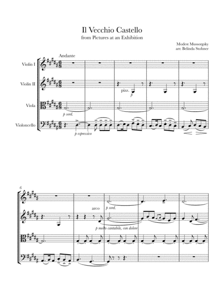 Il Vecchio Castello (The Old Castle) from Pictures at an Exhibition - String Quartet (arr. Maurice Ravel, Belinda Stohner)