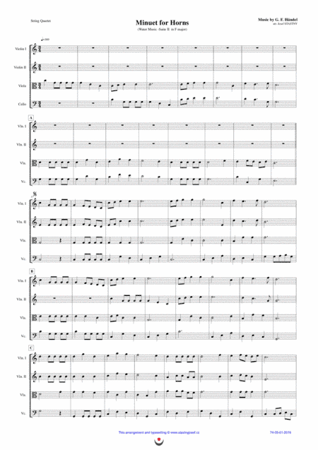 Menuet for Horns (Water Music) (arr. Josef STASTNY)