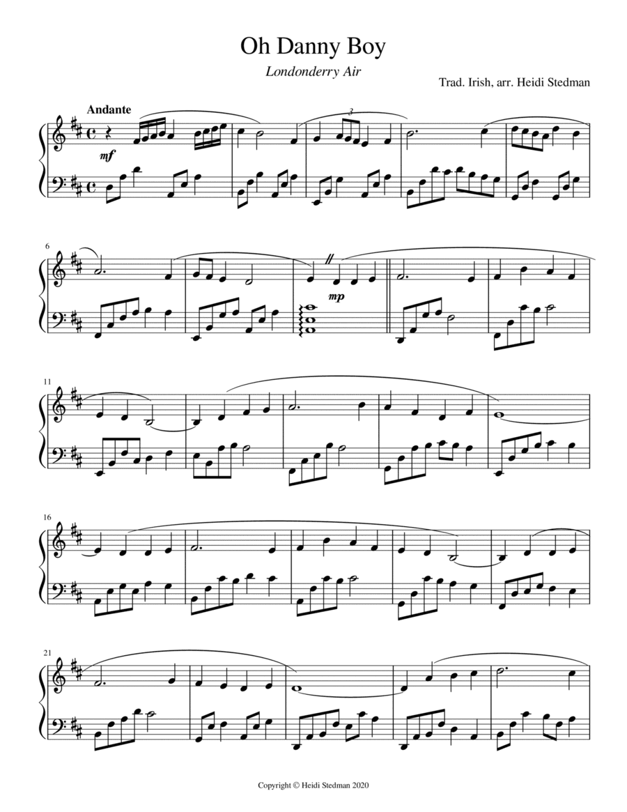 Oh Danny Boy (Londonderry Air) (arr. Heidi Stedman)