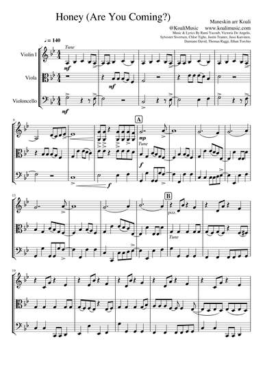 Honey (are You Coming?) (arr. KoaliMusic)