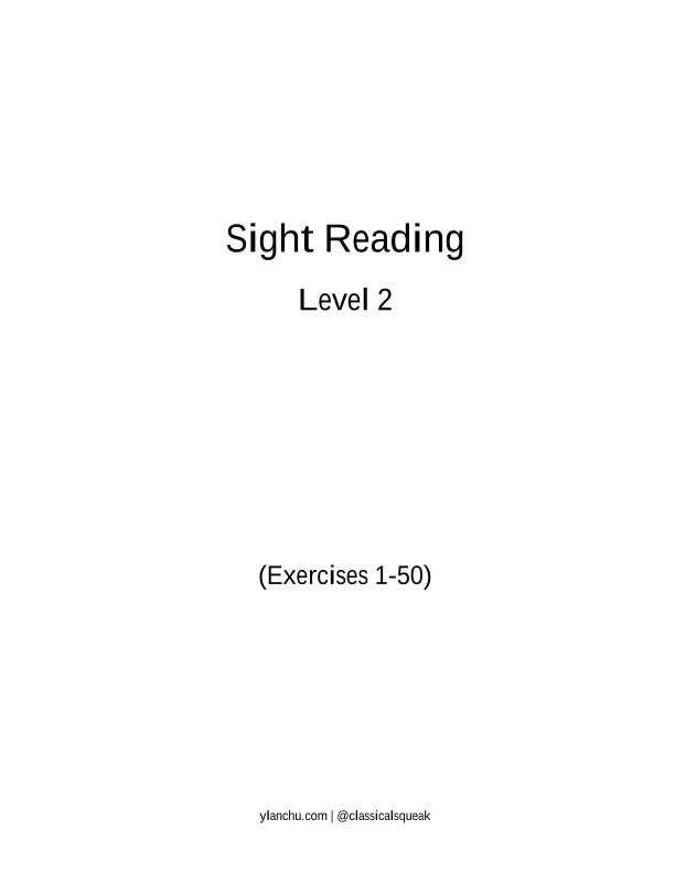 Sight Reading - Level 2 Piano (Digital PDF Download)