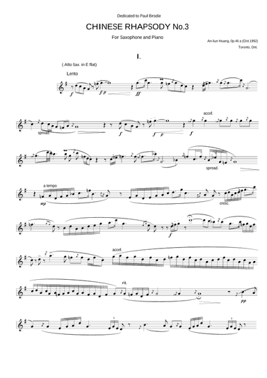 CHINESE RHAPSODY No.3 For Sona with Chinese traditional orchestra Op.46(1988) [parts]