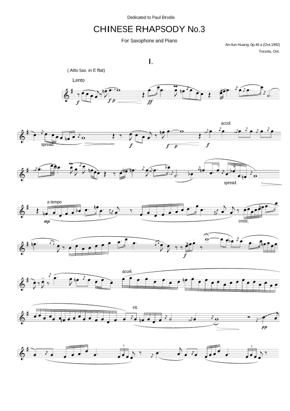 CHINESE RHAPSODY No.3 For Sona with Chinese traditional orchestra Op.46(1988) [parts]