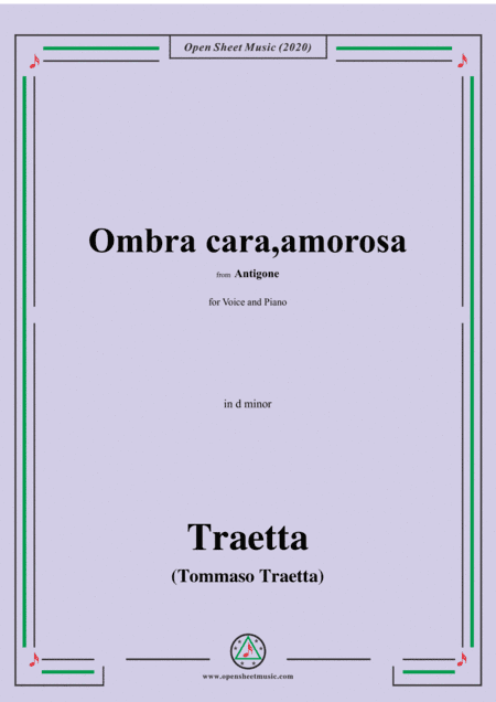 Traetta-Ombra cara,amorosa,in d minor,for Voice and Piano (arr. MSM)