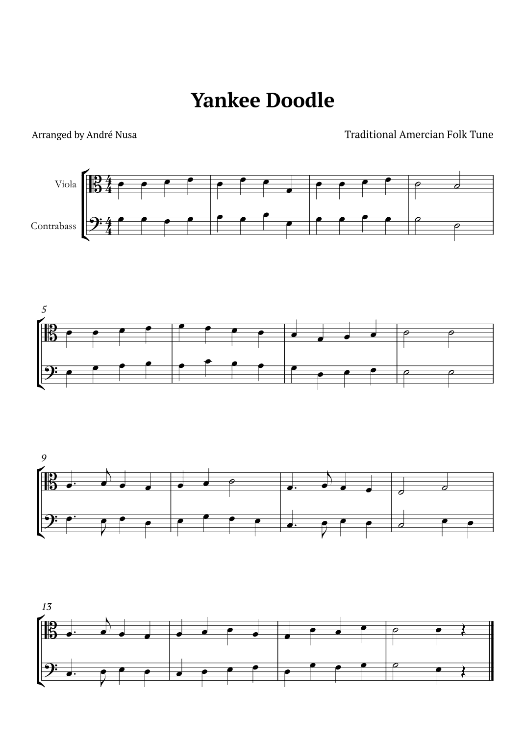 Yankee Doodle (arr. André Nusa)